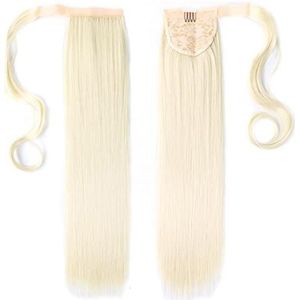 55,9 cm (22 inch) rechte clip op paardenstaart, haarverlenging, synthetische heat-haarverlenging, natuurlijk, golvend, staart, steil 613, 55,8 cm