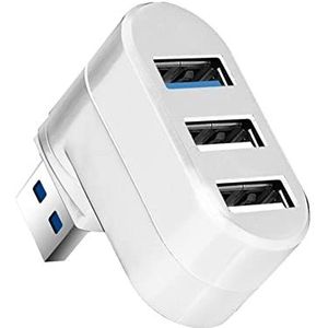 USB HUB 3.0 Adapter Roteren Hoge snelheid U Disk Reader Splitter 3-poorten USB 2.0 for computer Pc Laptop mini-accessoires (Color : White, Type : 3.0)