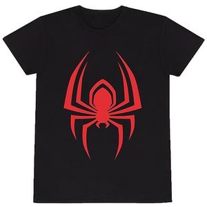 T-Shirt met Korte Mouwen Spider-Man Hanging Spider Zwart Uniseks