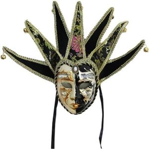 Sanfly Venetiaans maskerademasker, volgelaatsmasker, nar masker, carnavalskostuum, cosplay, verkleedaccessoire voor optredens, feestjes
