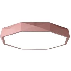 LONGDU Kleur Volledig spectrum LED-plafondlamp in Scandinavische stijl Inbouw plafondlamp Armatuur Binnenplafondlamp for slaapkamer Kantoortrap Hotel Woonkamer keuken(Color:Pink,Size:11.8in)