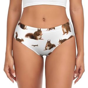 yagDAA Leuke Eekhoorns Print Womens Ondergoed Zachte Elastische Bikini Slips Knickers Dames Hipster Slipje Onderbroek, Zwart, XS