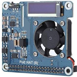 Voor uitbreidingskaart, voor 4B / 3B + POE Power Over Ethernet-module met koelventilator, 0.91 Inch OLED, ondersteuning 802.3af PoE