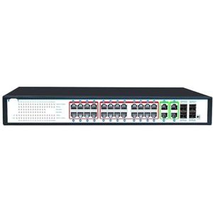 VLALAMNO 400 Watt Lightning Kortsluiting Bescherming Smart Herstart Vlan 24 Port Gigabit 48 v PoE Hub 4sfp 4 Rj45 Gigabit Schakelaar