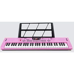 Oplaadbare 61-key multifunctionele professionele elektrische piano voor beginners volwassenen kinderen beginners kleuterschool leraren elektrisch staal 88 (zwart/roze) (B)