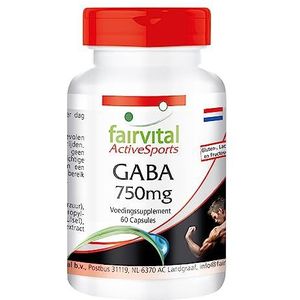 Fairvital | GABA capsules 750mg - HOOG GEDOSEERD - 1500mg per dagelijkse dosis - VEGAN - 60 capsules - gamma-aminoboterzuur