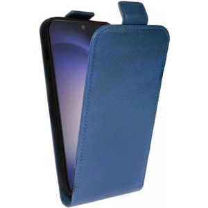 Rosso Element Verticale Flip Case Geschikt voor voor Samsung Galaxy S24 Ultra | Portemonnee Book Case | Hoesje met Pasjeshouder | Magneetsluiting | Twee Pasjes | Blauw