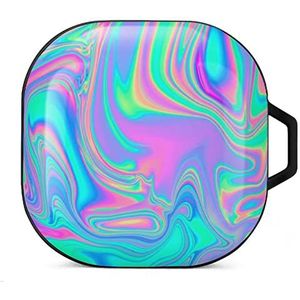 Psychedelische Trippy Earbuds Case Compatibel met Samsung Hard Shell Beschermhoes Zwart-Stijl