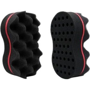 GOLDY BARBER PRO 6 stuks haarsponsset voor mannen en vrouwen, krulborstel, spons, grote gaten, haarspons voor wendingen en dreads, kapper, afrogolf, luier, krulsponsborstel voor krullen, vrouwen