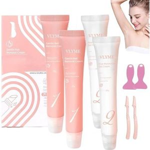 Vlyme Beard Be Gone Kit, Vlyme Removal Cream, Painless Hair Removal Cream, Lasting Smooth Skin, Facial Hair Removal, Suitable for All Skin Types(2set)