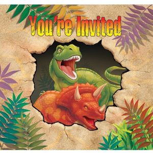 Creative Converting Dino Blast Party-uitnodigingen, 8 stuks