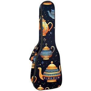 DragonBtu Waterdichte Oxford Doek Ukelele Tas Arabische Theepotten Leuke Premium Kwaliteit Muziekinstrument Draagtas Ultieme Bescherming voor Ukelele - 25.9x9x3.1in/66x23x8cm, Multi 2,