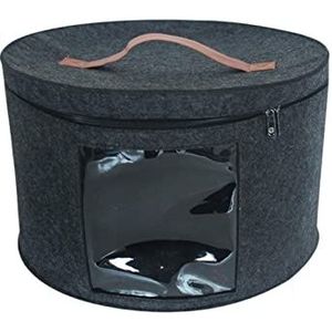 hoedendoos hoed opbergdoos met stofdicht deksel reishoed container vilt ronde hoed opbergdoos for kantoor kast organisator woonkamer kleding, zwart / 226 (Color : Black Large)