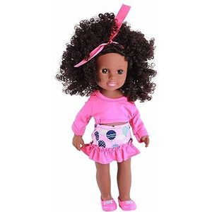 BROLEO Afro-Amerikaanse Babypop, Zwarte Poppen 14 Inch voor 3 4 5 6 7 Jaar Oude Meisjes