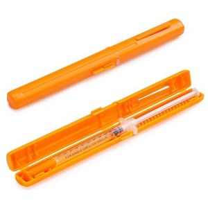 Draagbare reiskoffer voor voorgevulde insulinespuiten - veilige en geavanceerde oplossing voor diabetes (oranje)