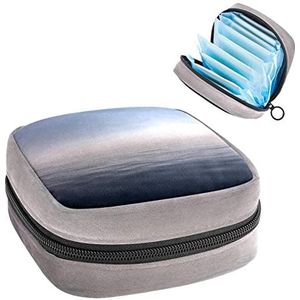 Periode Pouch Draagbare Tampon Opbergtas,Tampon Houder voor Portemonnee Vrouwelijke Product Organizer,mistige zee, Meerkleurig, 4.7x6.6x6.6 in/12x17x17 cm