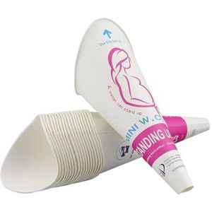 Wegwerp Urinoir Trechter voor Vrouwen, Draagbare Urinoir Trechter voor Vrouwen Draagbaar Toilet Buiten Mok Voor Urineren Waterdicht Papier Wegwerpbekers (20 stuks)