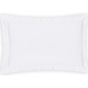 Magano® Luxe kussensloop 50x70 wit | bamboe & katoen satijn | 400 TC premium kwaliteit | hypoallergeen en klimaatregulerend | 5 cm opstaande zoom | hoofdkussensloop 50x70 cm | wit