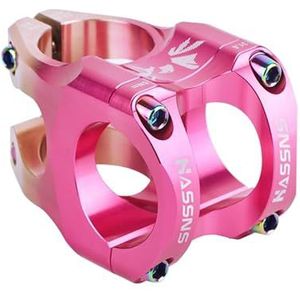 QmeNa Fietsstuurpen mtb stuurpen racefiets mountainbike 35 mm staaf stuur tafel verstelbare stuurpen verhoger 31 8 fietsen mtb stuurpen (kleur: roze-titanium)