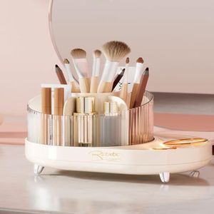 MRDEER Make-Up Organizer 360° Rotating Multifunctioneel Make-Uporganizer Cosmeticaorganizer Geschikt Voor Kleedkamer, Badkamer, Slaapkamer(Wit)