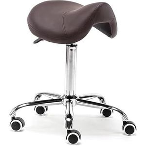 JAVPTAV Hydraulische zadelkruk op wielen, draaibare rolstoel/salonstoel voor SPA, comfortabele schoonheidsbalansstoel voor gezonde rug, bruin (bruin)