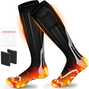 Verwarmbare Sokken, 5000 mAh oplaadbare Verwarmde S okken met 4 temperatuurstanden, vergroot Verwarmingsoppervlak,wasbare verwarmde sokken,unisex verwarmde sokken voor mannen/vrouwen 36-44