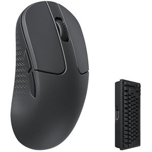 Keychron M3 Mini 4K draadloze Bluetooth 5.1/2.4 GHz/bedrade optische muis, ultralichte 55g programmeerbare PixArt 3395-sensor met maximaal 26.000 DPI/650 IPS voor Windows Mac Linux - zwart