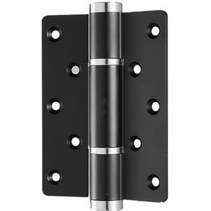 2-delige veerrebound-scharnier, zelfsluitende scharnier, sluit automatisch de deur, hydraulisch bufferscharnier, for onzichtbare deur, voordeur, goud (Color : Black)