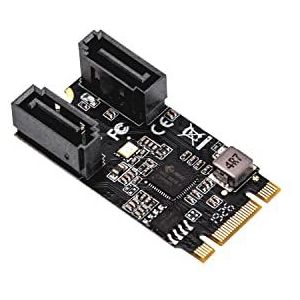 IO Crest M.2 22x42 naar SATA III 2 poorten adapterkaart (Jmicro Chipset), voeg twee SATA 3.0-apparaten toe aan elke M.2 2242-sleuf