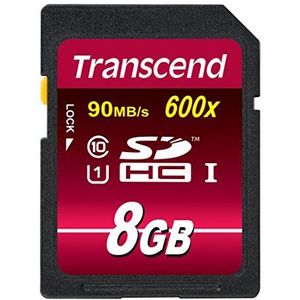 Transcend Ultimate-Speed SDHC Class 10 UHS-1 8GB geheugenkaart (tot 90MB/s lezen)