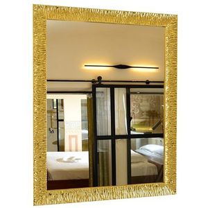 GaviaStore - Julie Goud 90x70 cm - Hoogste kwaliteit moderne wandspiegel (18 maten en kleuren) grote xxl home decor woonkamer spiegel moderne hal muur slaapkamer badkamer entree