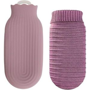 Rubberen waterzak, warmwaterkruik, warmwaterzak met deksel, warm en koud kompres, handvoetwarmer, warmwaterkruik, warmwaterzak met zachte hoes Multifunctionele handvoetwarmerzak (donkergrijs) (Color