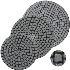SHENGG 125mm 100mm 80mm diamantpolijstpad 3/4/5"" flexibele schuurschijf nat slijpgereedschap for tegels, marmer, graniet en beton(100,1 PC_3 INCH)