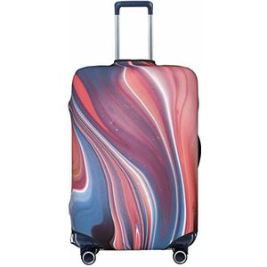 KOOLR Abstracte Roze Marmer Afdrukken Koffer Cover Elastische Wasbare Bagage Cover Koffer Protector Voor Reizen, Werk (45-32 Inch Bagage), Zwart, Small