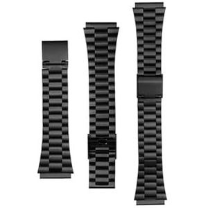 Roestvrij Stalen Horlogeband 18 Mm Fit for Casio A158 A159 A169 B650 AQ-230 LA-680 AE1200 LA-670 F91W F84 SGW400 Massief metalen Horlogeband (Color : Black three-beads, Size : 13mm)