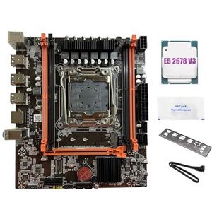 Pawlickio X99E Moederbord+E5 2678 V3 CPU+Thermische Vet Ondersteuning 4 DDR4 RECC RAM Gigabit LAN Kaart PCIEX16 NVMe Desktop Moederbord