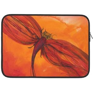 Rode Dragonfly Gedrukt Laptop Sleeve Bag Duurzaam Laptop Case Computer Draagtas Beschermende Cover 15 Inch