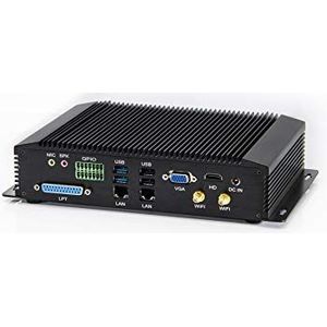 Nieuwe Haswell i3 4010U Industriële Barebone, Fanless Barebone met Dual Lan GbE Ondersteuning Linux/windows 6 COM 8 USB USB3.0 VGA HDMI Rich IO, Zwart Aluminium Case, 4500U 8G RAM 120G SSD