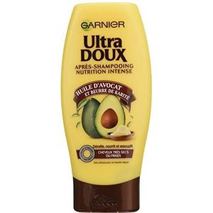 Garnier - Ultra Doux After Shampoo voor zeer droog/frisis haar, avokatolie/sheaboter, 250 ml, 3 stuks