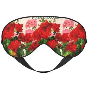 Rode geraniums Unisex elastische verstelbare gesp ontwerp verduisterende slaap oogmasker voor thuis reizen yoga kantoor dutje