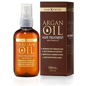 Hair Xpertise - Aceite de argán marroquí, tratamiento para cabello dañado, nutre e hidrata el cabello seco, repara, suaviza y da vida a tu cabello. Para todo tipo de cabello, producto vegano, 100 ml.