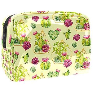 Waterdichte cosmetische tassen, Geometrische Polygoon patroon paarse gouden lijn reizen cosmetische tassen, Multifunctionele draagbare make-up tassen, reizen cosmetische tas organizer voor vrouwen