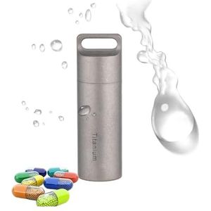 Pill dispenser Pill Container Titanium, EDC Waterproof Pill Case, Travel Pill Organizer Lightweight Daily Pill Fob Box (Size : S)