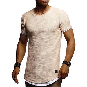 Leif Nelson LN8155 Herentrui met capuchon, slim fit, katoenaandeel, moderne witte hoodie-sweatshirt-trui met lange mouwen, zwart pullover shirt met capuchon, beige, M