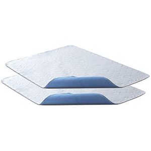 Bedecor 2-Pack Waterdichte Bedpads 86 x 132 cm – Wasbare Onderleggers, Sterk Absorberend, Herbruikbaar (Blauw)