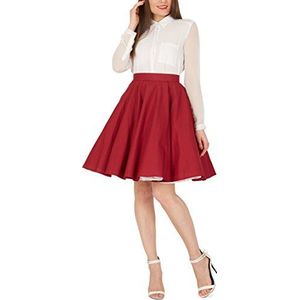 BlackButterfly Vintage Volle Cirkel Jaren `50 Rok (Bourgogne, 5XL)