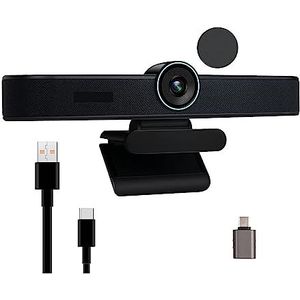 Web Camera, 4K 8MP EPTZ-webcam met auto-framing USB PC-webcam met microfoons en luidspreker 5x digitale zoom EPTZ-webcam 120° gezichtsveld (Color : 1080P60fps Webcam, Size : 1)