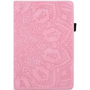 E-book beschermkap Hoesje voor Kindle Fire Hd 10, Bloemen 3D Emboss PU Leren Hoes voor Kindle Fire Hd 10 2017 slaap/waak functie(Pink)