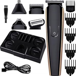 Retoo Professionele tondeuse met 10 opzetstukken voor gezicht, haar, neus, baard, oren, haartrimmer voor mannen, vrouwen, kinderen, baardtrimmer, precisietrimmer, langharige trimmer