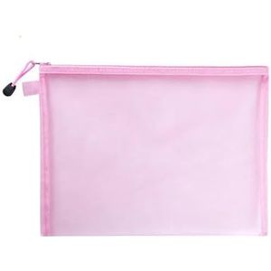 Mesh Rits File Bag 1/3 stks Mesh Zipper Pouch Nylon Mesh Document Bag Waterdichte Zip File Mappen School Kantoorbenodigdheden Potlood Case Opbergzakken Mesh Rits Pouch (Kleur: Roze, Maat: A5 (23,5 x